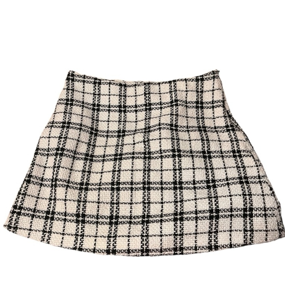 Storia houndstooth tweed plaid mini formal skirt size medium - Picture 4 of 4